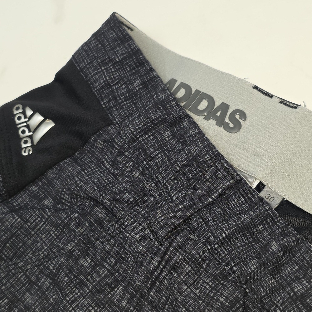 Adidas Ultimate365 Shorts Men's 30 Black Gray Grid Pattern Golf Stretch BC2549
